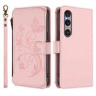 For Sony Xperia 1 VI 2024 Butterfly Love Flower Multi-card Zipper Wallet Leather Phone Case(Pink) - 2
