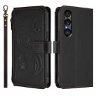 For Sony Xperia 1 VII Butterfly Love Flower Multi-card Zipper Wallet Leather Phone Case(Black) - 2
