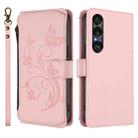 For Sony Xperia 1 VII Butterfly Love Flower Multi-card Zipper Wallet Leather Phone Case(Pink) - 2