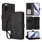 For Sony Xperia 5 IV Butterfly Love Flower Multi-card Zipper Wallet Leather Phone Case(Black) - 1