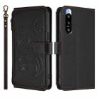 For Sony Xperia 5 IV Butterfly Love Flower Multi-card Zipper Wallet Leather Phone Case(Black) - 2