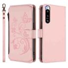 For Sony Xperia 5 IV Butterfly Love Flower Multi-card Zipper Wallet Leather Phone Case(Pink) - 2