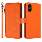 For Sony Xperia 5 V Butterfly Love Flower Multi-card Zipper Wallet Leather Phone Case(Orange) - 2