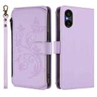 For Sony Xperia 5 V Butterfly Love Flower Multi-card Zipper Wallet Leather Phone Case(Light Purple) - 2