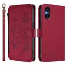 For Sony Xperia 5 VI Butterfly Love Flower Multi-card Zipper Wallet Leather Phone Case(Wine Red) - 2