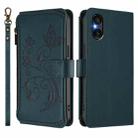 For Sony Xperia 5 VI Butterfly Love Flower Multi-card Zipper Wallet Leather Phone Case(Dark Green) - 2