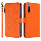 For Sony Xperia 10 IV Butterfly Love Flower Multi-card Zipper Wallet Leather Phone Case(Orange) - 2
