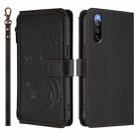 For Sony Xperia 10 V 2023 Butterfly Love Flower Multi-card Zipper Wallet Leather Phone Case(Black) - 2