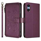 For Sony Xperia 10 VI 2024 Butterfly Love Flower Multi-card Zipper Wallet Leather Phone Case(Dark Purple) - 2