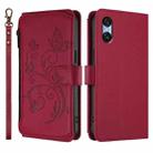 For Sony Xperia 10 VI 2024 Butterfly Love Flower Multi-card Zipper Wallet Leather Phone Case(Wine Red) - 2