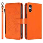 For Sony Xperia 10 VI 2024 Butterfly Love Flower Multi-card Zipper Wallet Leather Phone Case(Orange) - 2
