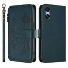 For Sony Xperia 10 VI 2024 Butterfly Love Flower Multi-card Zipper Wallet Leather Phone Case(Dark Green) - 2