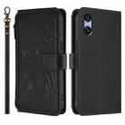 For Sony Xperia 10 VI 2024 Butterfly Love Flower Multi-card Zipper Wallet Leather Phone Case(Black) - 2