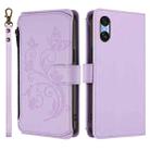 For Sony Xperia 10 VI 2024 Butterfly Love Flower Multi-card Zipper Wallet Leather Phone Case(Light Purple) - 2