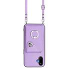 For Samsung Galaxy F06 5G / M06 5G Organ Card Bag Ring Holder Phone Case with Long Lanyard(Purple) - 2