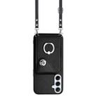 For Samsung Galaxy A26 5G Organ Card Bag Ring Holder Phone Case with Long Lanyard(Black) - 2