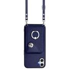 For Samsung Galaxy A06 4G Organ Card Bag Ring Holder Phone Case with Long Lanyard(Blue) - 2