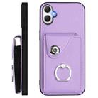 For Samsung Galaxy A06 4G Organ Card Bag Ring Holder Phone Case with Long Lanyard(Purple) - 3