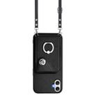 For Samsung Galaxy A06 4G Organ Card Bag Ring Holder Phone Case with Long Lanyard(Black) - 2