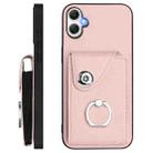 For Samsung Galaxy A06 4G Organ Card Bag Ring Holder Phone Case with Long Lanyard(Pink) - 3