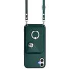 For Samsung Galaxy A06 4G Organ Card Bag Ring Holder Phone Case with Long Lanyard(Green) - 2