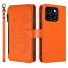 For ZTE Blade A35 / A55 Butterfly Love Flower Multi-card Zipper Wallet Leather Phone Case(Orange) - 2