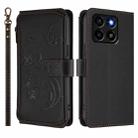 For ZTE Blade A35 / A55 Butterfly Love Flower Multi-card Zipper Wallet Leather Phone Case(Black) - 2