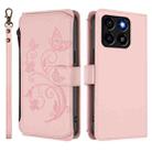 For ZTE Blade A35 / A55 Butterfly Love Flower Multi-card Zipper Wallet Leather Phone Case(Pink) - 2