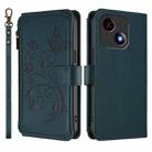 For ZTE Blade A35e Butterfly Love Flower Multi-card Zipper Wallet Leather Phone Case(Dark Green) - 2