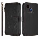 For ZTE Blade A35e Butterfly Love Flower Multi-card Zipper Wallet Leather Phone Case(Black) - 2
