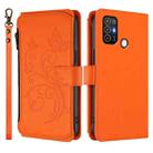 For ZTE Blade A52 Butterfly Love Flower Multi-card Zipper Wallet Leather Phone Case(Orange) - 2