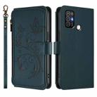 For ZTE Blade A52 Butterfly Love Flower Multi-card Zipper Wallet Leather Phone Case(Dark Green) - 2