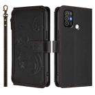 For ZTE Blade A52 Butterfly Love Flower Multi-card Zipper Wallet Leather Phone Case(Black) - 2