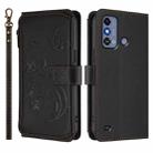 For ZTE Blade A53 / A53+ Butterfly Love Flower Multi-card Zipper Wallet Leather Phone Case(Black) - 2