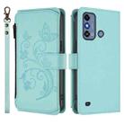 For ZTE Blade A53 / A53+ Butterfly Love Flower Multi-card Zipper Wallet Leather Phone Case(Mint Green) - 2