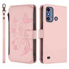 For ZTE Blade A53 / A53+ Butterfly Love Flower Multi-card Zipper Wallet Leather Phone Case(Pink) - 2
