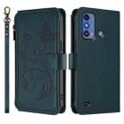 For ZTE Blade A53 Pro Butterfly Love Flower Multi-card Zipper Wallet Leather Phone Case(Dark Green) - 2