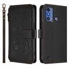 For ZTE Blade A53 Pro Butterfly Love Flower Multi-card Zipper Wallet Leather Phone Case(Black) - 2