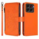 For ZTE Blade A56 Pro Butterfly Love Flower Multi-card Zipper Wallet Leather Phone Case(Orange) - 2