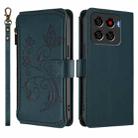 For ZTE Blade A56 Pro Butterfly Love Flower Multi-card Zipper Wallet Leather Phone Case(Dark Green) - 2