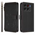 For ZTE Blade A56 Pro Butterfly Love Flower Multi-card Zipper Wallet Leather Phone Case(Black) - 2