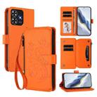 For ZTE Blade A73 4G Butterfly Love Flower Multi-card Zipper Wallet Leather Phone Case(Orange) - 1