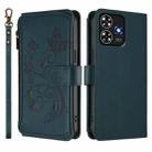 For ZTE Blade A73 4G Butterfly Love Flower Multi-card Zipper Wallet Leather Phone Case(Dark Green) - 2