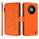 For ZTE Blade A73 5G Butterfly Love Flower Multi-card Zipper Wallet Leather Phone Case(Orange) - 2