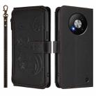 For ZTE Blade A73 5G Butterfly Love Flower Multi-card Zipper Wallet Leather Phone Case(Black) - 2
