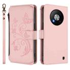 For ZTE Blade A73 5G Butterfly Love Flower Multi-card Zipper Wallet Leather Phone Case(Pink) - 2