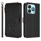 For ZTE Blade A75 4G Butterfly Love Flower Multi-card Zipper Wallet Leather Phone Case(Black) - 2