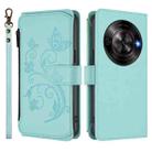 For ZTE Blade A75 5G / Nubia Focus 5G Butterfly Love Flower Multi-card Zipper Wallet Leather Phone Case(Mint Green) - 2