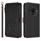 For ZTE Blade A76 5G Butterfly Love Flower Multi-card Zipper Wallet Leather Phone Case(Black) - 2