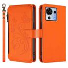 For ZTE Blade V50 Vita Butterfly Love Flower Multi-card Zipper Wallet Leather Phone Case(Orange) - 2